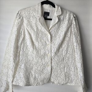 Chapter One Women's Cream Lace Blazer SIZE 10